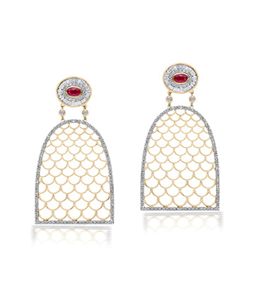 Diamond and Ruby earrings